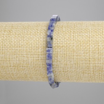 Brățară din sodalit cu cuburi 4,5×4,5 mm, lungime 18 cm, elastică