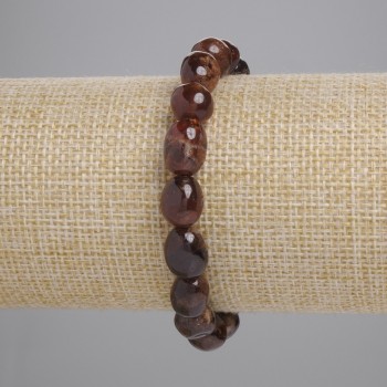 Brățară cu granat hesonit fațetat, diametrul 9-13×8-10 mm, lungime 18 cm, pe elastic