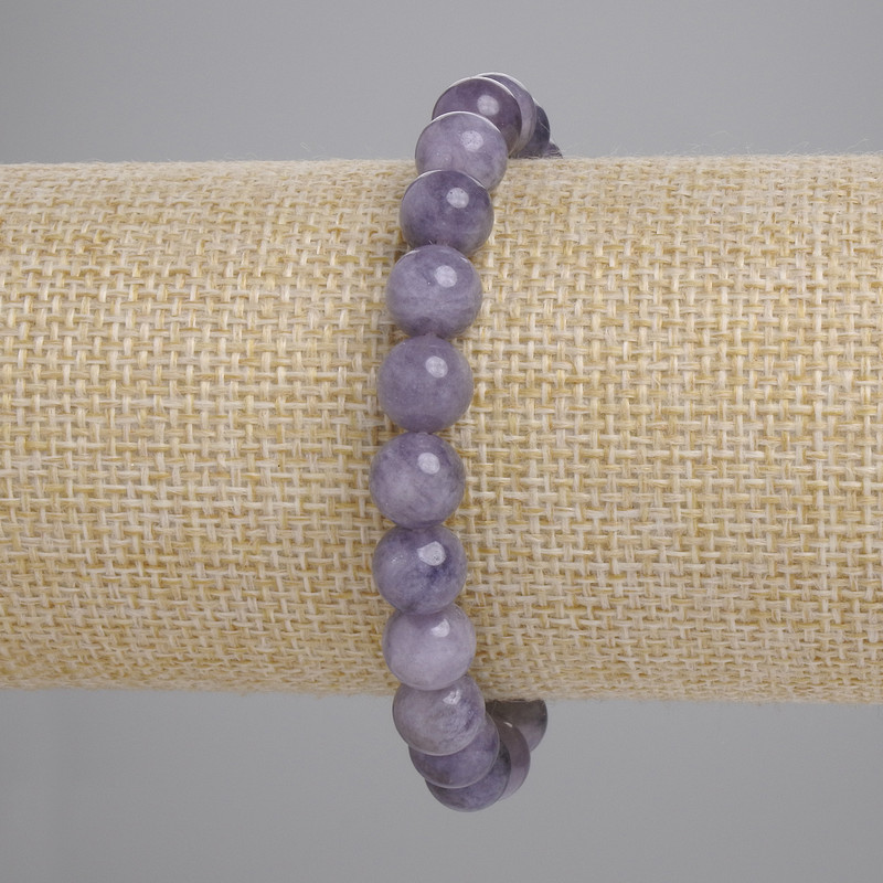 Brățară din iolit, bile netede, diametru 8 mm, lungime 18 cm, elastică