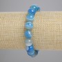 Brățară din agat cu bile netede, diametru 10 mm, lungime 18 cm, elastic