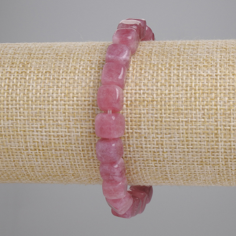 Brățară din turmalin natural, mărgele cubice, diametrul 8 mm, lungime 18 cm, elastică