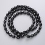 Mărgele din cristal ceh pe fir, negre mate, tăiate, diametrul 8×6 mm, lungime 56 cm +