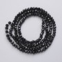 Mărgele din cristal ceh pe fir, negre, mat, cu fațete, diametrul de 3 mm ±, lungime de 41 cm ±