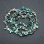 Șnur din piatră naturală Chrysocolla – fragmente, diametru 6x4 mm, lungime 80 cm +
