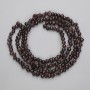 Mărgele din granat fațetate, diametru 5–6 mm, 5×4–5 mm, pe fir, lungime 80 cm