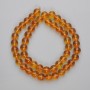 Mărgele de citrin, presate, rotunde, diametrul 8 mm ±, pe șnur, lungime 38 cm+
