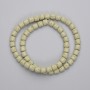 Mărgele din lavă vulcanică cilindrice, diametrul 6x6 mm ± pe șnur, lungime 38 cm ±