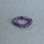 Inel din ametist, bilă netedă, diametru 4 mm, șnur elastic