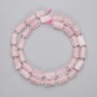 Mărgele din cuarț roz, fațetate, diametrul 9-11×7 mm, cu mărgele de 3 mm pe fir, lungime 39 cm