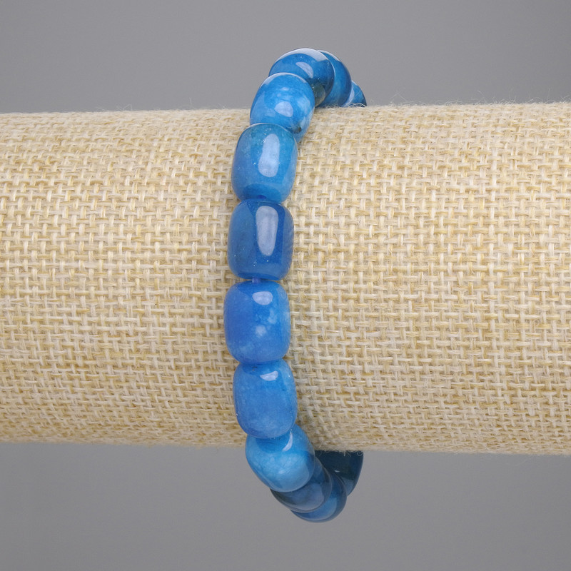 Brățară din apatit, formă baril, diametrul 11×9 mm, lungime 18 cm, pe elastic