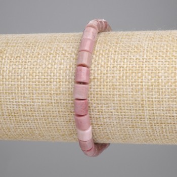 Brățară din rodonit cilindric, diametru 6×6 mm ± (elastică), lungime 18 cm+