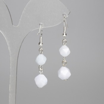 Cercei din acvamarin cu fațete multiple