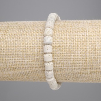 Brățară din lavă vulcanică cilindrică, diametru 6x6 mm, lungime 18 cm, elastică