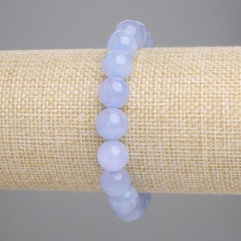 Браслет Аквамарин гладка кулька, діаметр 10, 5мм+-, довжина 18см+- стрейч