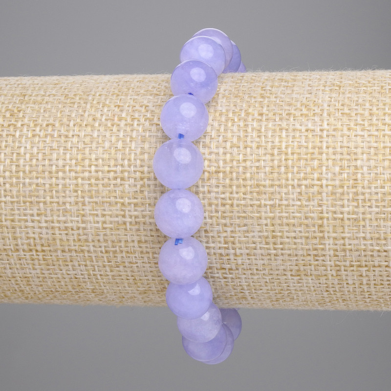 Brățară cu acvamarin - bile netede, diametru 10 mm, lungime 18 cm, pe elastic