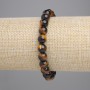 Brățară cu ochi de tigru, bile netede, diametru 8 mm, lungime 18 cm, pe elastic