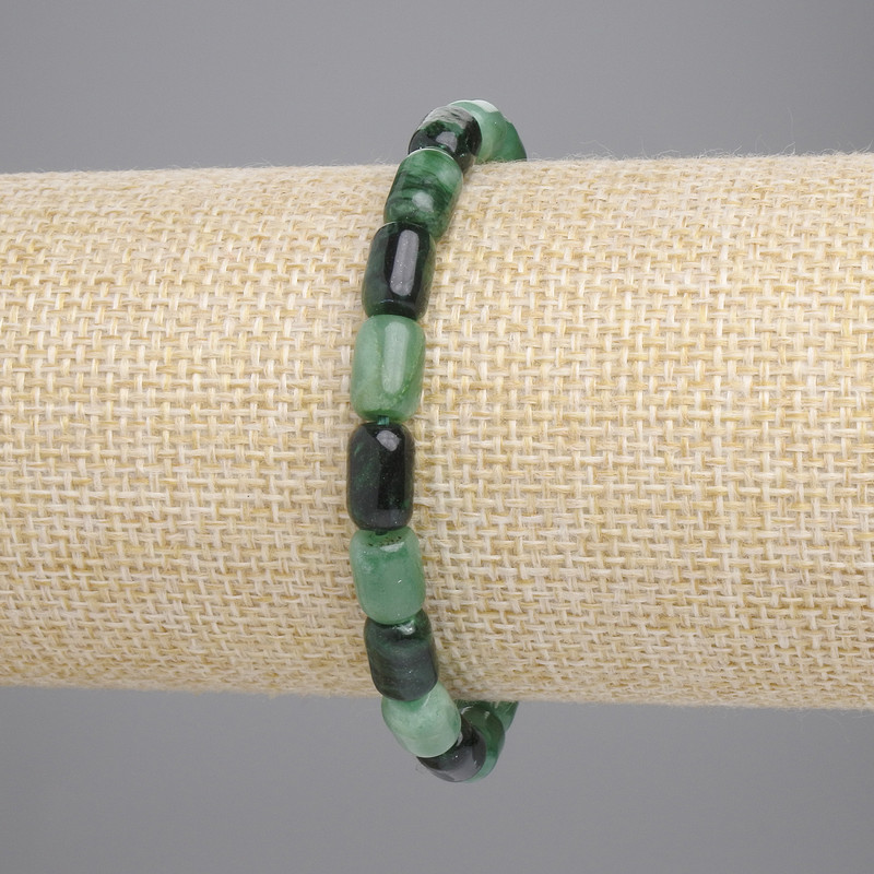 Brățară cu mărgele barilo de smarald, diametrul 9×6 mm, lungime 18 cm, elastic