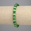 Brățară verde cu ochi de pisică, mărgele netede, diametrul 8 mm ±, lungimea 18 cm ±, elastică