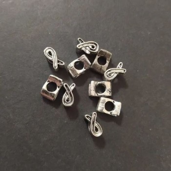 Accesorii pentru bijuterii - mărgea Pandora inserabilă 6×7×11 mm, culoare argintiu, finisaj 20 g ±10 buc