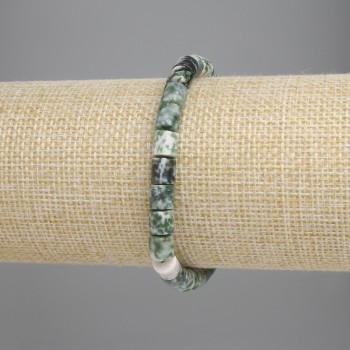 Brățară din agat mușchi cilindric, diametru 6x6 mm, lungime 18 cm, elastic