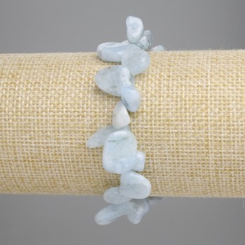 Brățară din acvamarin în formă de pietre șlefuite cu elementul «fluture»