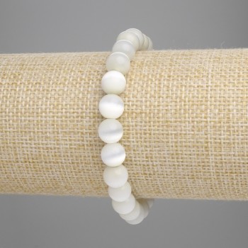 Brățară cu ochi de pisică sintetic, mărgele netede, diametrul 8 mm (+/-), lungimea 18 cm (+/-), elastică