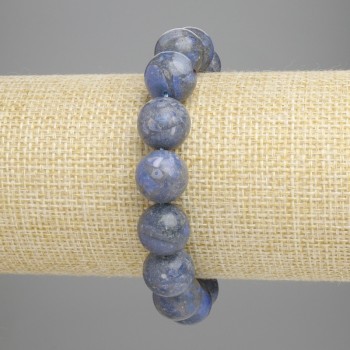 Brățară din coral poros cu mărgele netede de 12 mm, lungime 18 cm, pe elastic