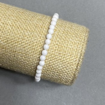 Brățară din agat, mărgele netede, diametru 4–5 mm, lungime 18 cm, elastică