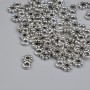 Furnitură bail, culoare metalică argintie, dimensiuni 6,5×4 mm, gaură de 1,3 mm, ambalare 55 buc.