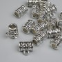 Furnitură bail, culoare metal argintiu, dimensiuni 9,5×6×10 mm, găuri diametru 2 mm ±, diametru 4,8 mm ±, ambalare 17 buc.