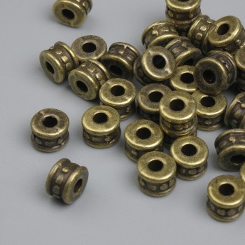 Inserție pentru mărgele culoare bronz, diametru 5,5×4 mm, gaură ~3 mm, ambalaj ~32 buc.