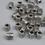 Inserție pentru mărgele argintii, culoare metalică argintie, diametru 6x5 mm, orificiu ~2,8 mm, ambalare ~33 buc.