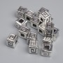 Furnitură mărgea-inserție, culoare argintie, diametru 6,5×6,5 mm, gaură de aproximativ 3 mm, ambalare ~16 buc.