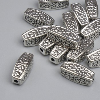 Furnitură – mărgea-inserație, culoare metalică argintie, diametru 12,5×5 mm, gaură de 2 mm, ambalaj ~14 buc.