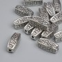 Furnitură – mărgea-inserație, culoare metalică argintie, diametru 12,5×5 mm, gaură de 2 mm, ambalaj ~14 buc.