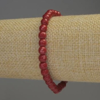 Brățară din coral natural, mărgele tăiate de 6 mm, lungime 18 cm, pe elastic