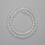 Mărgele din cristal de munte, sferice, tăiate facetate, diametrul 6 mm ±, lungimea 38 cm ± pe șnur