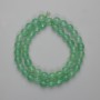 Mărgele din nefrit, formă sferică tăiată, diametrul 8 mm ±, lungime 37 cm ±, pe fir