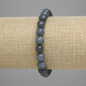 Brățară din iolit, mărgele facetate de 8 mm, lungime 18 cm ±, elastică