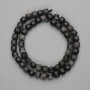 Mărgele din obsidian argintiu, cuburi tăiate 7×7 mm, lungime 37 cm, pe șnur