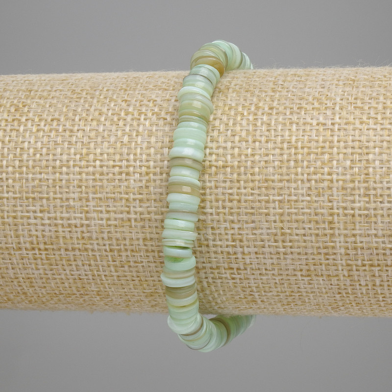Brățară din scoică Skafarka rondel, diametru 6×1-1,5 mm, lungime 18 cm, pe elastic