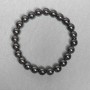 Brățară din hematit cu mărgele netede de 8 mm, lungime 18 cm, extensibilă