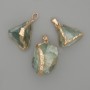 Pandantiv fluorit brut ~ 32x18 mm ± dimensiuni variate, metal auriu