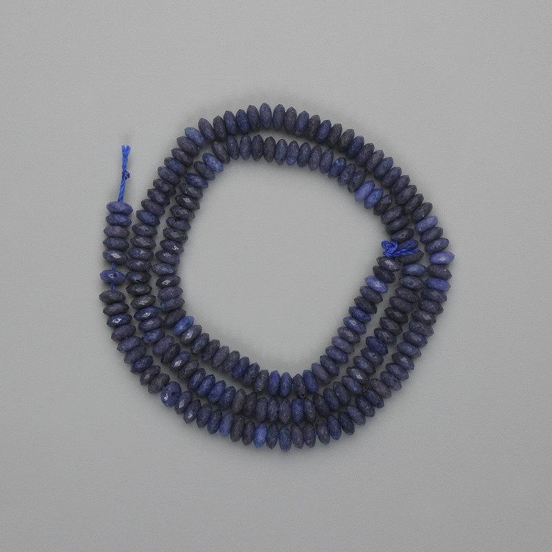 Mărgele safir tăiate rondel 4,5×2 mm, lungime aproximativă 38 cm, pe fir