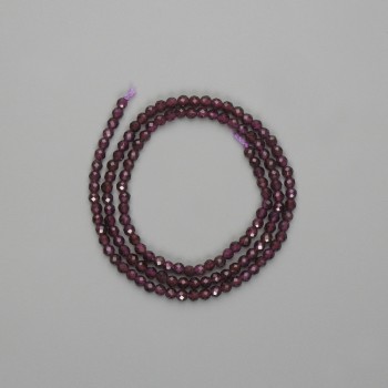 Mărgele de granat tăiate 3 mm, pe șnur, lungime aproximativă 38 cm