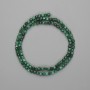 Mărgele de malahit tăiate cub, 3×3 mm, lungime aproximativă 39 cm, pe șnur