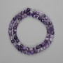 Mărgele din ametist tăiate cub, 5x5 mm, lungime aproximativă 37 cm, pe șnur