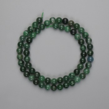 Mărgele de smarald, bilă netedă, 6 mm, lungime 39 cm+