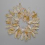 Mărgele din citrin brut natural, pietre 20–23×7–9 mm + mărgele de sticlă 3 mm, lungime aproximativă 40 cm