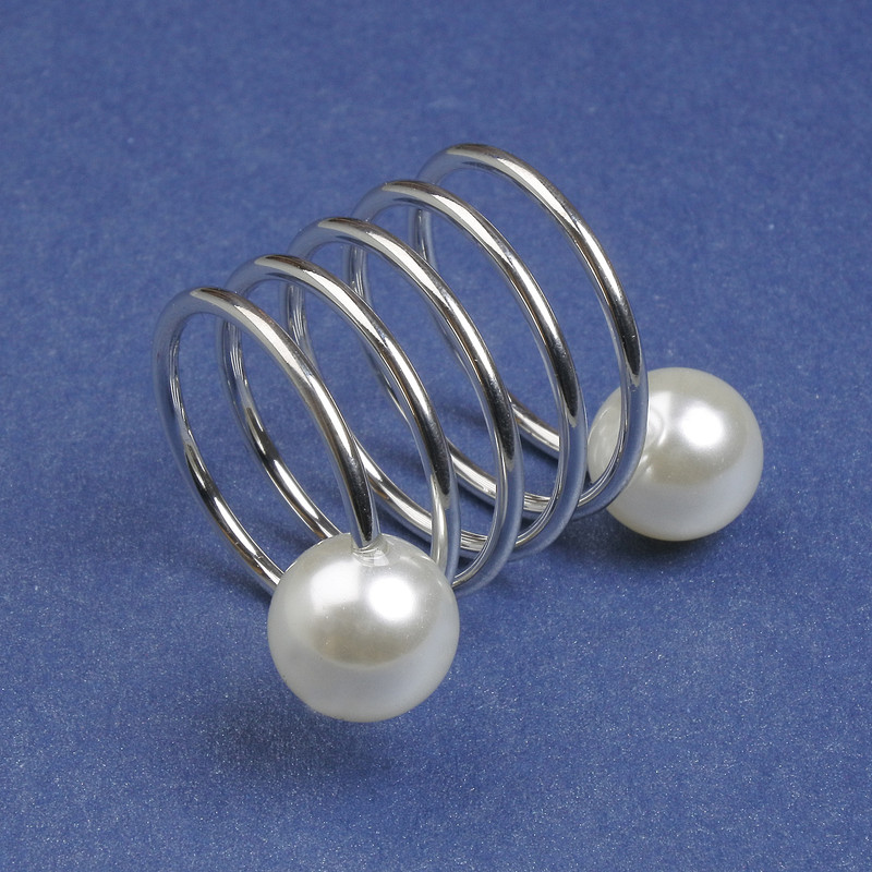 Broșă-clips Mallorca pentru șaluri și batici, 31 mm ±, metal argintiu, diametru 21 mm